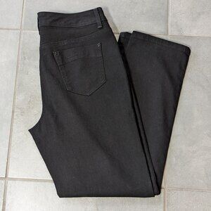 Bandolino Womens Amy Straight Leg Jeans 14 High Rise Black Denim Stretch